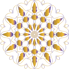 Schilderijen op glas Circular flower mandala pattern for Henna, Mehndi, and Decoration. Decorative ornament in ethnic oriental style. Outline doodle hand draw vector illustration. © Homaira