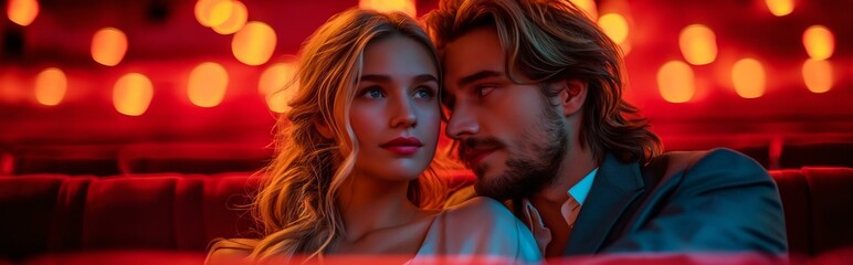 Valentines day cinema man women created by ai