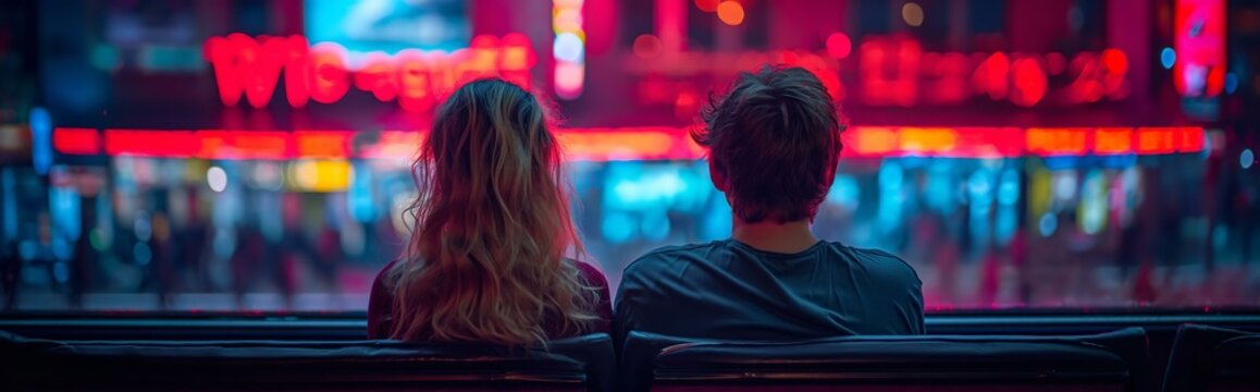 Valentines day cinema man women created by ai