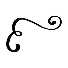 Abstract Sketch line element, swirl, decoration. Swirl ornament stroke. Ornamental curls, swirls divider and filigree ornaments vector illustration. Vector illustration