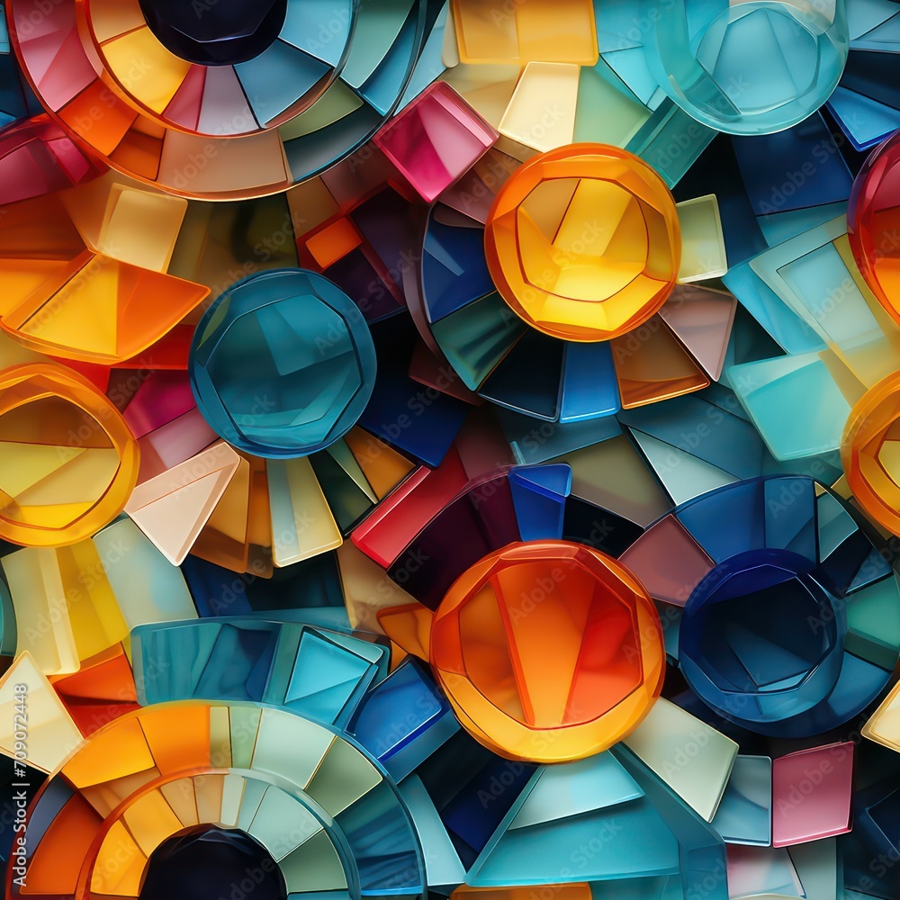 Poster seamless abstract multicolored retro shapes concept pattern background