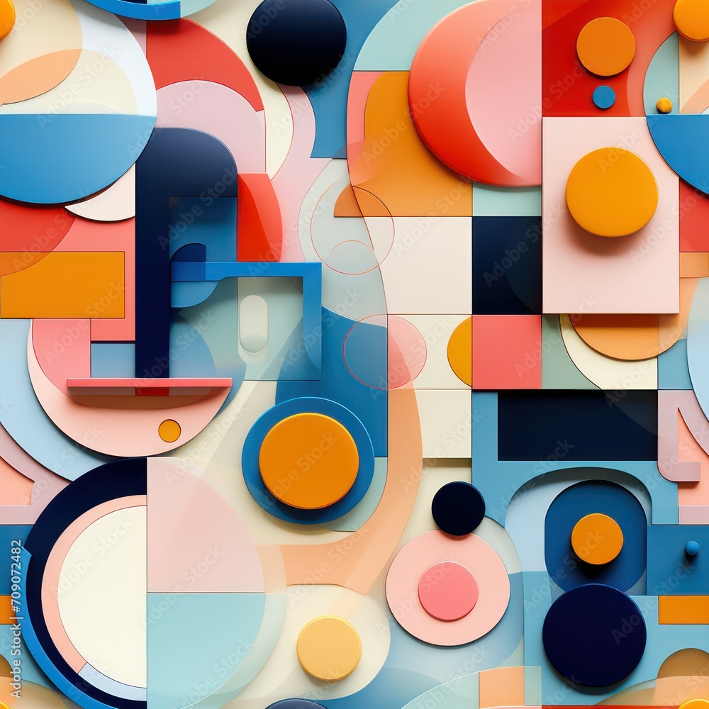 Poster seamless abstract multicolored retro shapes concept pattern background