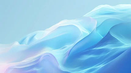 Rolgordijnen Creative blue fractal wave art abstract background, technology concept illustration PPT background © lin