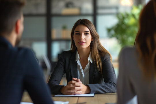 Executive hr recruiter having job interview. Businesspeople having a meeting in office