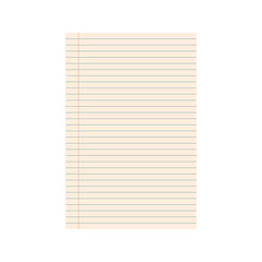 Checkered paper texture and blank notebook sheet with grid, note page , educational notebook, notepad for mathematics, notepaper vector illustration.