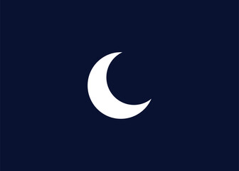 Obraz na płótnie Canvas Minimalist moon logo design vector template