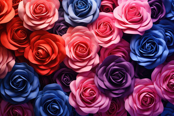 Colourful roses abstract background, floral wallpaper
