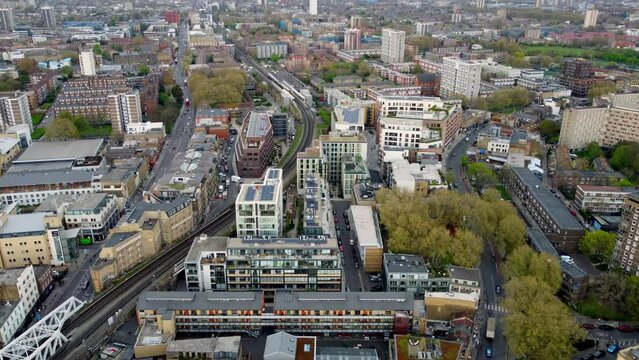Aerial View of Hoxton and the Kingsland Viaduct, Hackney