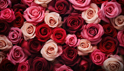 Obraz premium Bunch of beautiful roses walppaper 