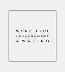 Wonderful spectacular text typography Creative special art design - Vector
