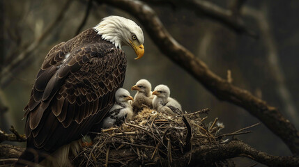 The bald eagle and its children