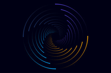 3d spiral techno abstract background with shining circle line shape decoration. Line style concept modern graphic design element for poster, banner, card or brochure template - obrazy, fototapety, plakaty