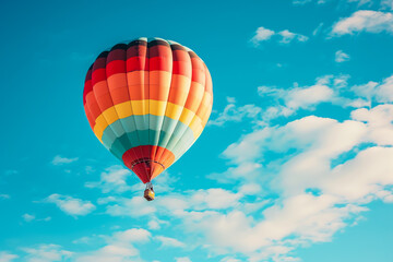 Fototapeta na wymiar colorful hot air balloon floating in the sky