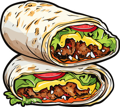 recommend clip art: Burrito clipart design illustration