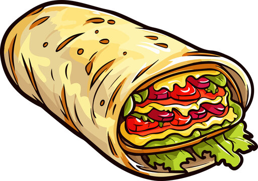 recommend clip art: Burrito clipart design illustration