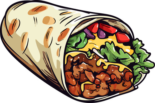 recommend clip art: Burrito clipart design illustration
