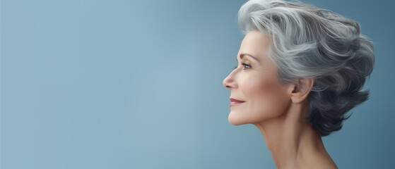 Naklejka premium Portrait of a middle-aged woman model