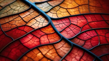 The abstract patterns created by light filtering through autumn leaves -Generative Ai