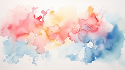 Watercolor with different shades on a white paper with white background - Generative AI