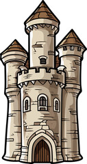 Castle tower clipart design illustration