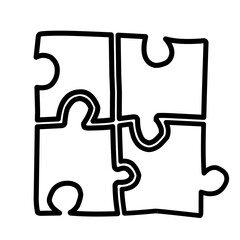 hand drawn jigsaw puzzle