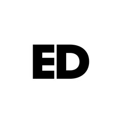 Letter E and D, ED logo design template. Minimal monogram initial based logotype.