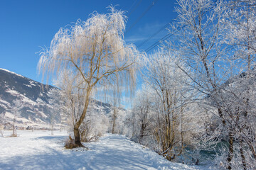 Winterwanderweg in einer österreichischen Ferienregion