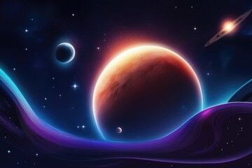 Naklejka premium Space, galaxy background design