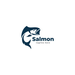 Obraz premium Salmon Fish Logo Vector Template