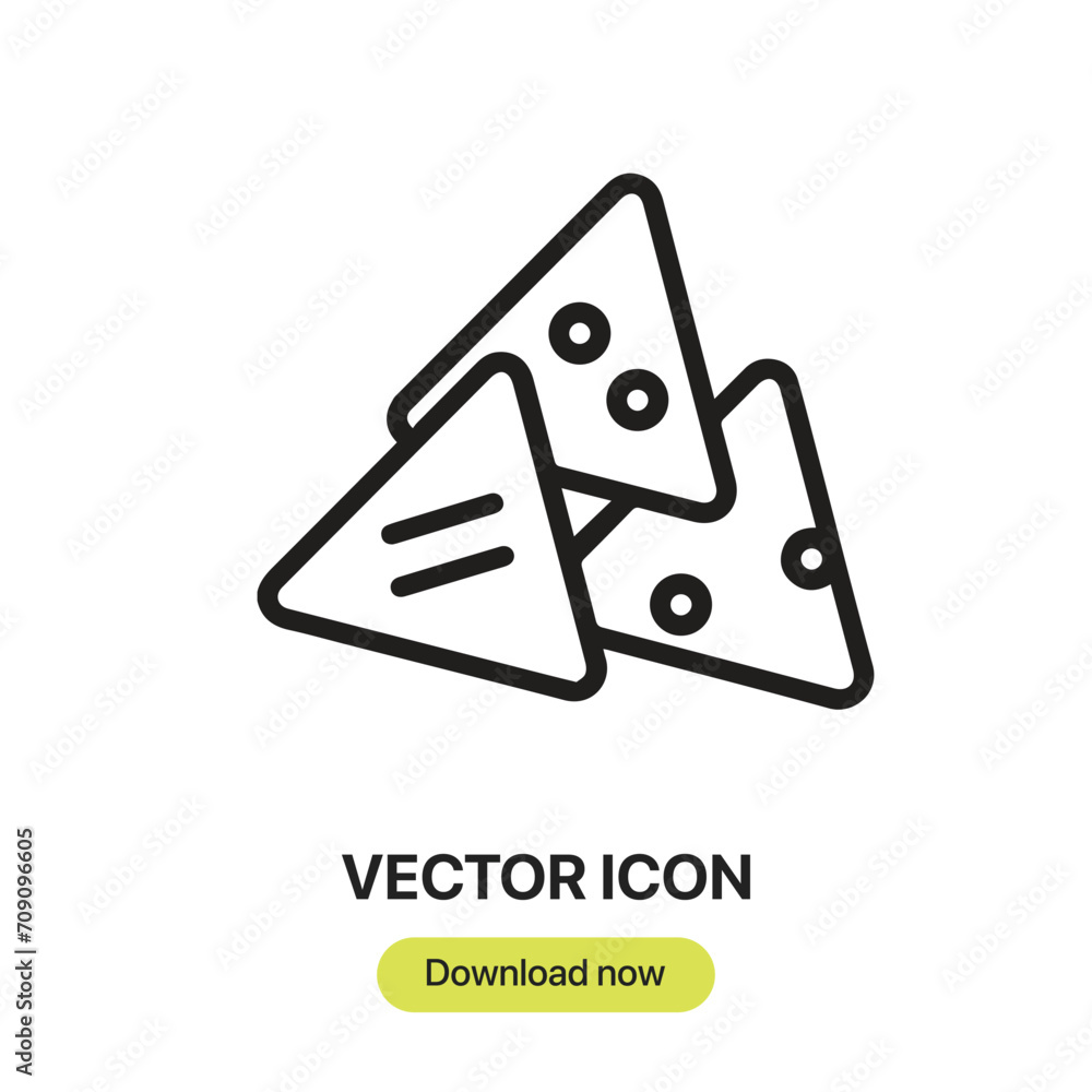 Poster nachos icon vector. linear-style sign for mobile concept and web design. nachos symbol illustration.