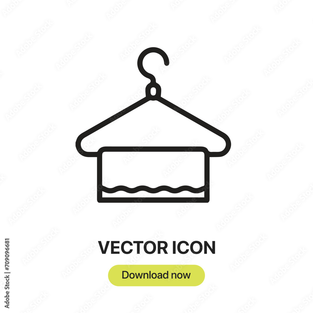Fototapete Towel icon vector. Linear-style sign for mobile concept and web design. Towel symbol illustration. Pixel vector graphics - Vector.	