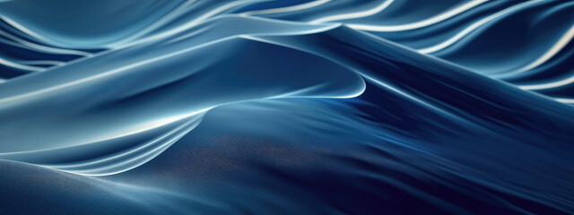 Minimalist abstract wave background in monochromatic style with a combination of dark blue and light blue