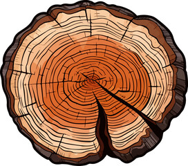 Cross section of tree clipart design illustration