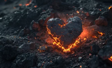 Foto auf Acrylglas Feuer heart shaped fire