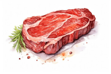 The Juicy Temptation: A Succulent Raw Beef Steak, Seasoned with Pepper and Rosemary, Ready for Perfect Cooking on a Wooden Chopping Board