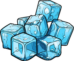 Cube of ice clipart design illustration