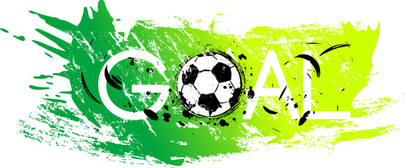 soccer, football, illustration with paint strokes and splashes, grungy mockup, great soccer event this year, design template