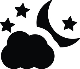 Rounded filled Cloudy Night Icon