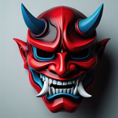 japanese mythology oni devil samurai mask