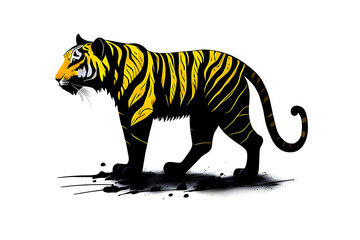Fototapeta premium ink paint inspirations a tiger art
