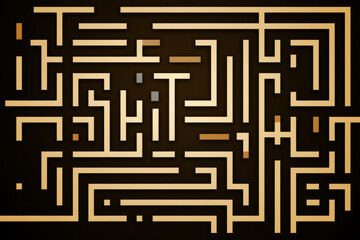 Black and gold maze is captured in a stylish image.