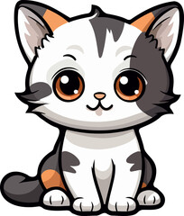 Fototapeta na wymiar Cute cat clipart design illustration