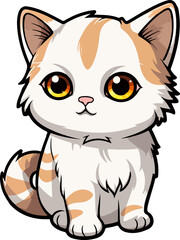 Cute cat clipart design illustration