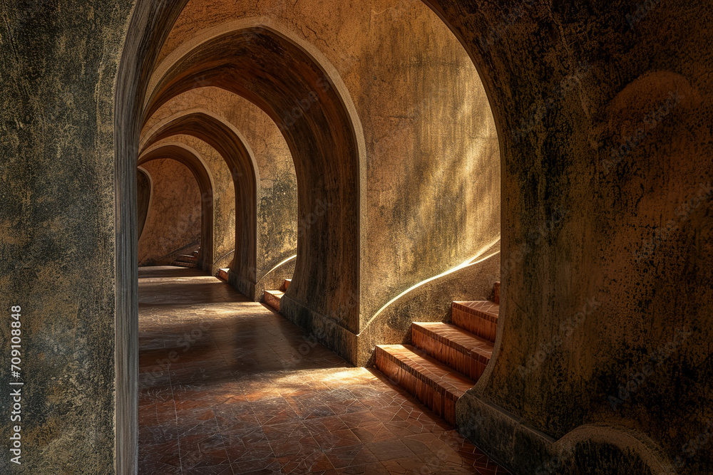 Poster labyrinthine network of winding paths and corridors unfolds, leading the viewer on a visual journey 
