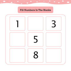 Fill number in the blanks with a 1-9 number