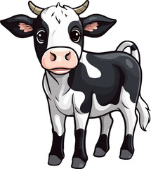 Cute cow clipart design illustration