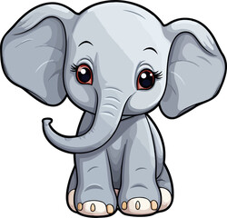 Fototapeta premium Cute elephant clipart design illustration