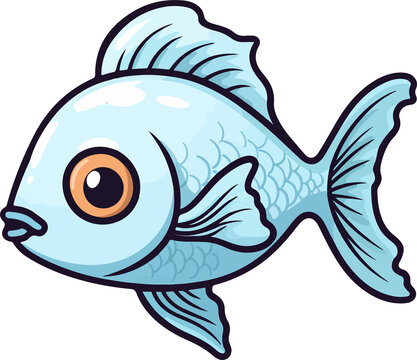 Cute fish clipart design illustration