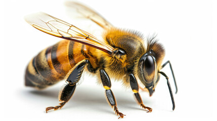 A bee on a white background