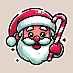 SANTA CLAUS WITH CANDY CARTOON ILLUSTRATION VECTOR